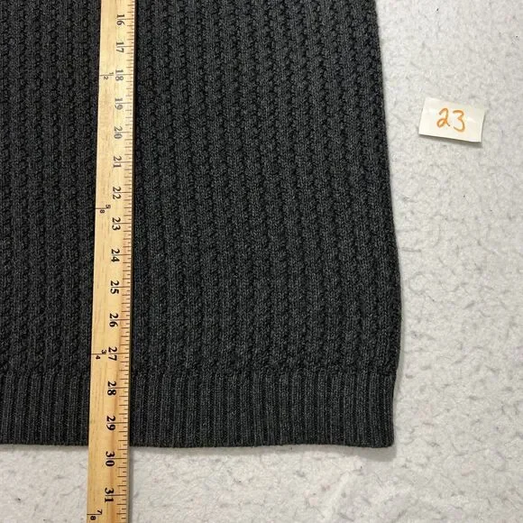 Eddie Bauer Men's XL Henley Sweater Heavyweight Dark Gray Pullover Button Up - Picture 8 of 11